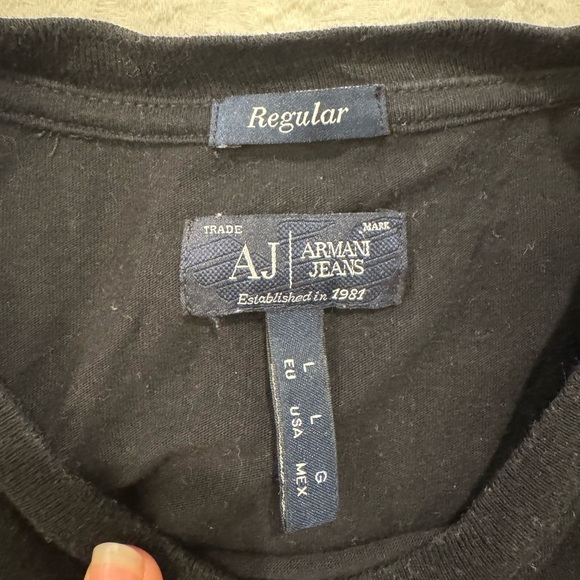 Armani Jeans nautical Black T-Shirt anchor - Picture 3 of 7